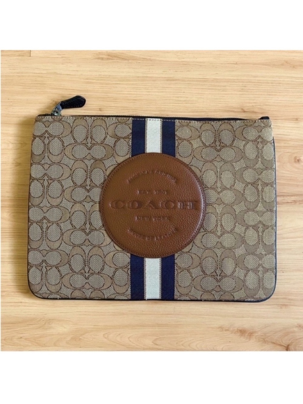 Coach Large Pouch In Signature Jacquard
